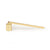 Gold plated candle snuffer with hinged top.