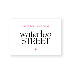 Customer logo/graphic printed on white card.