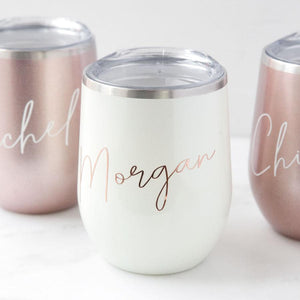 Personalized Stemless Wine Glass, bridesmaid gifts, bridesmaid glasses, unique wine lover gifts, wine gift ideas, personalized gifts for her, best gift ideas for women, custom wine glasses